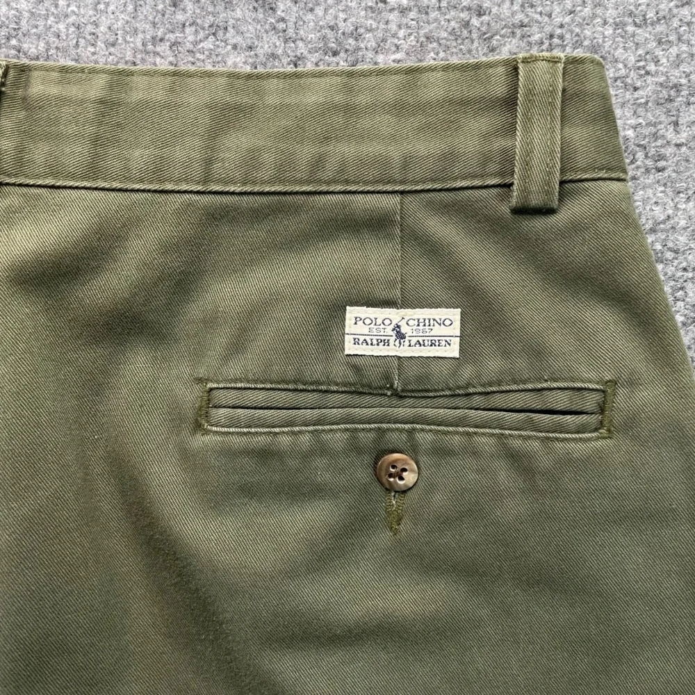 Polo Ralph Lauren Andrew Pant Mens 32x30 Cypress Green Pleated Chino Cotton